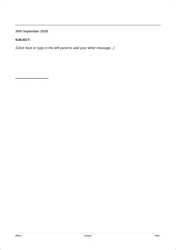 Blank Letterhead template example