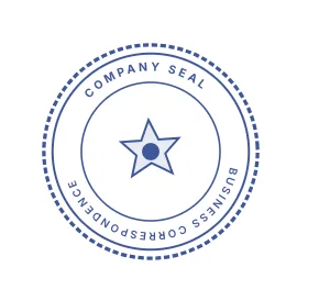 Official circular company seal stamped on the letter